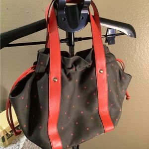 Kate Spade Red and Gray Polka Dot Handle bag.